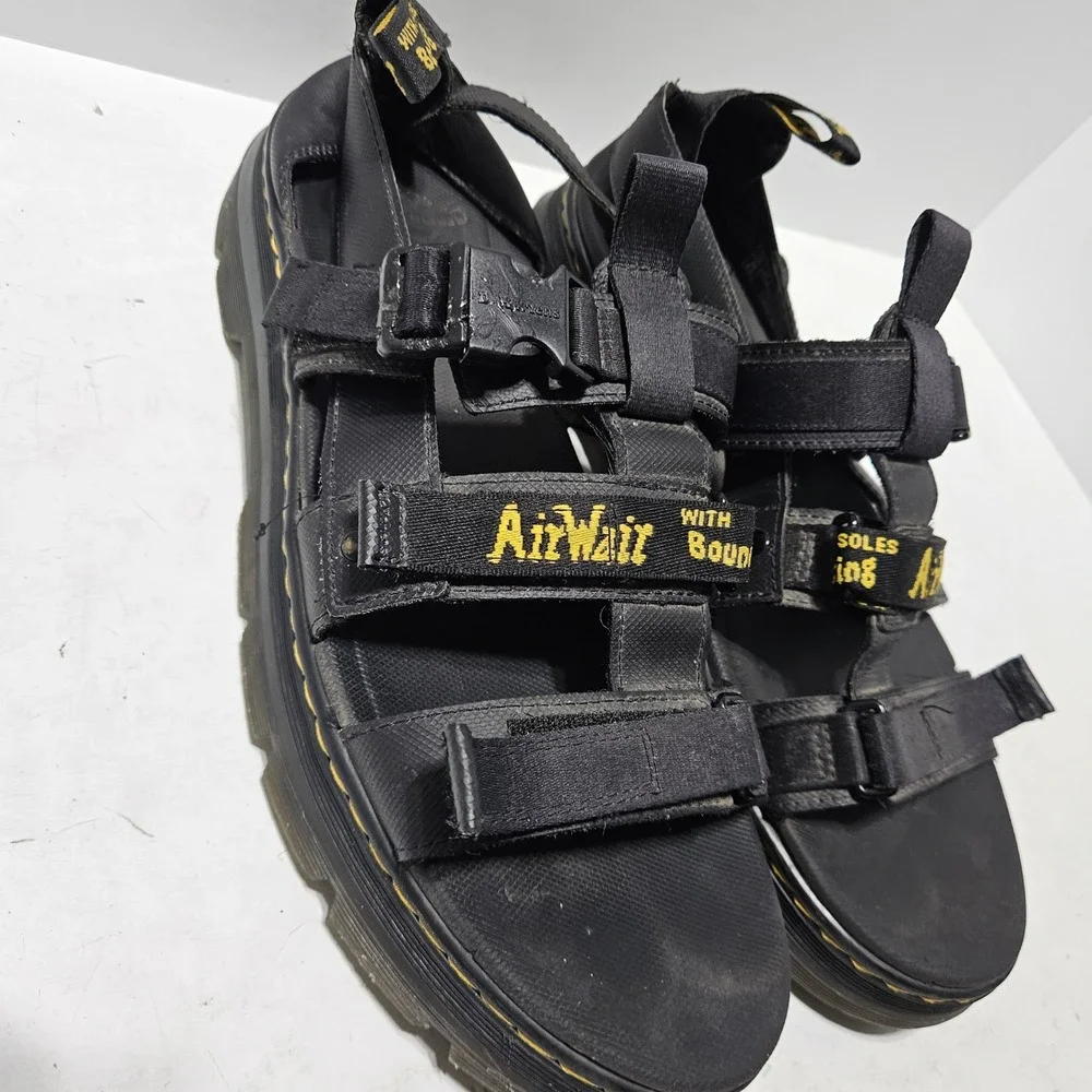 Dr. Martens Pearson Sandals Mens 14 Black Utility Strap Buckle AirWair